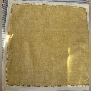 Anthropologie Yellow, Wheat and White Accent Pillow Cover 20x20